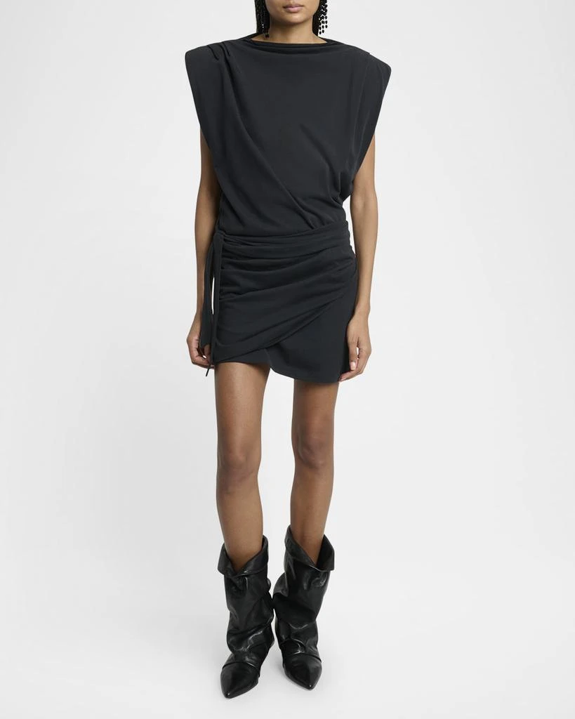 Isabel Marant Marielle Strong-Shoulder Wrap Mini Dress 2