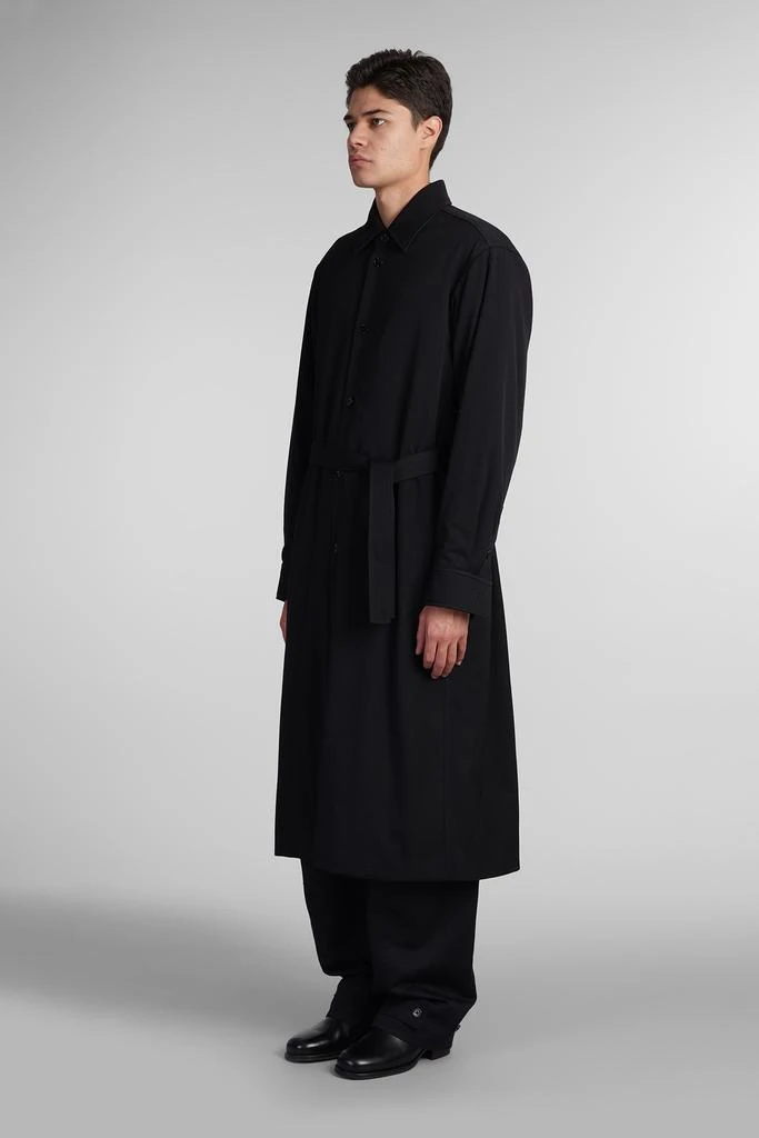 Lemaire Coat In Black Wool 4