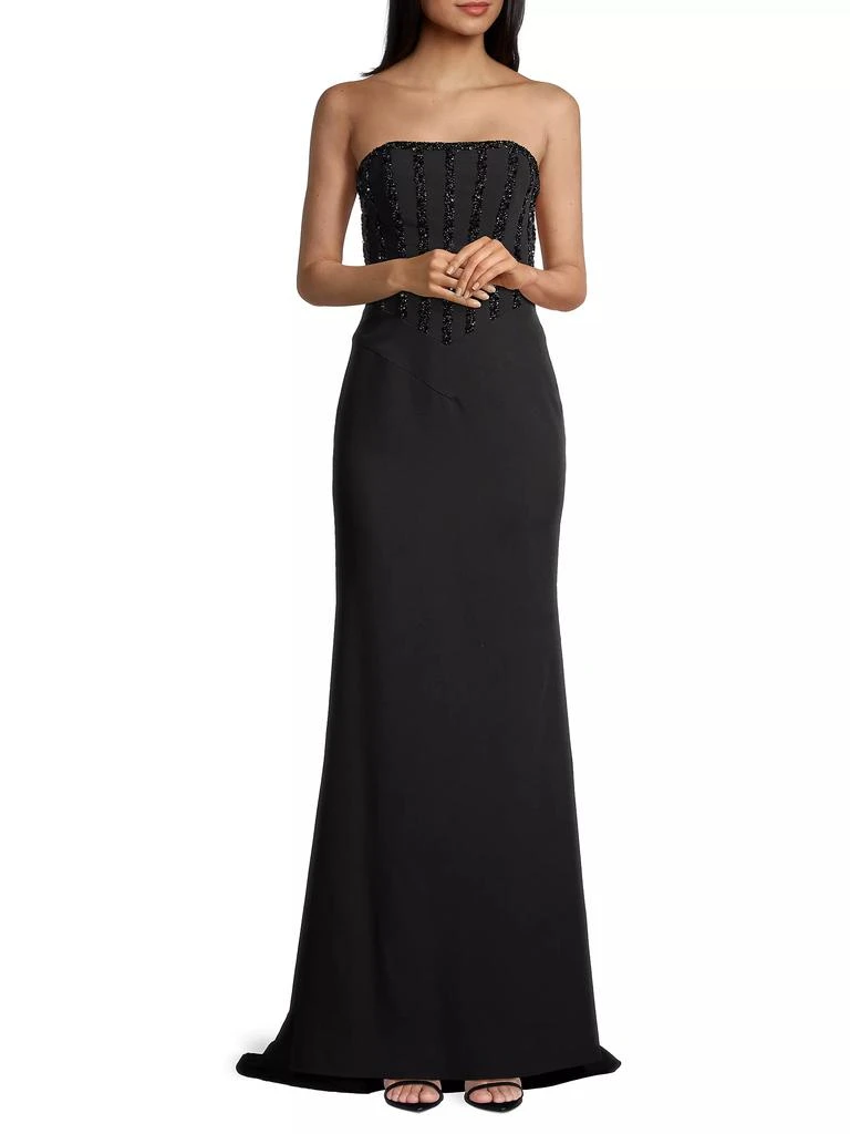 Basix Black Label Beaded Strapless Corset Gown 2