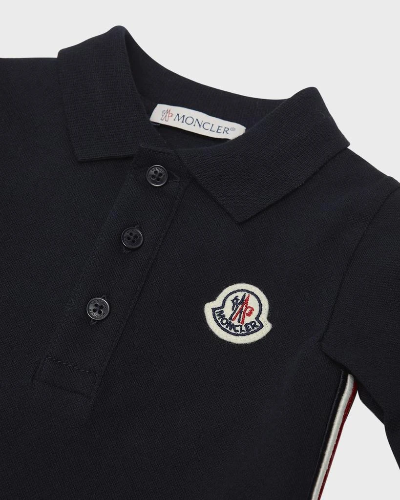 Moncler Boy's Logo-Print Polo Romper, Size Newborn-24M 3