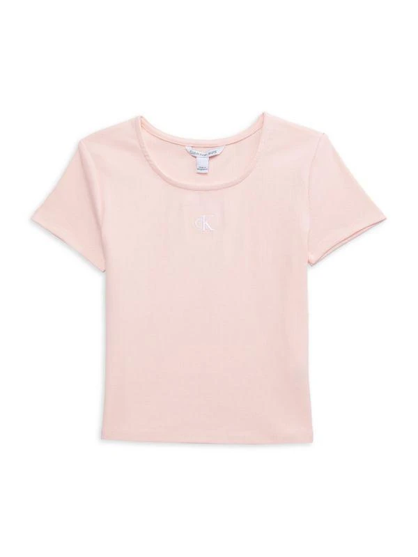 Calvin Klein Girl's Embroidered Logo T-Shirt 1
