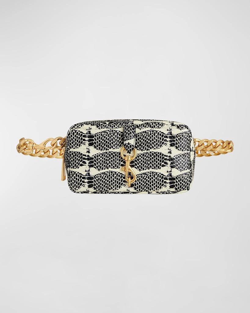 Rebecca Minkoff Edie Snakeskin-Embossed Chain Belt Bag 1