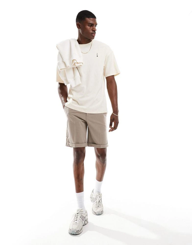ADPT ADPT oversized t-shirt with ace of spades back print in cream 2