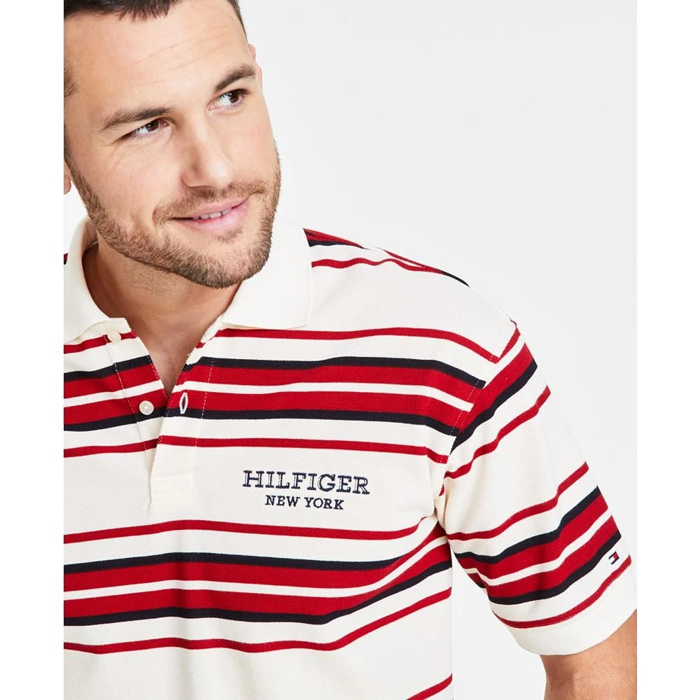 Tommy Hilfiger Men's Striped Honeycomb Logo Polo Shirt 3