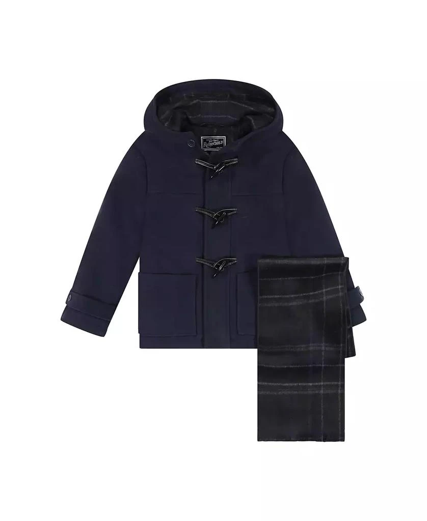 S Rothschild & CO Toddler & Little Boy Toggle Dress Coat with Scarf 4