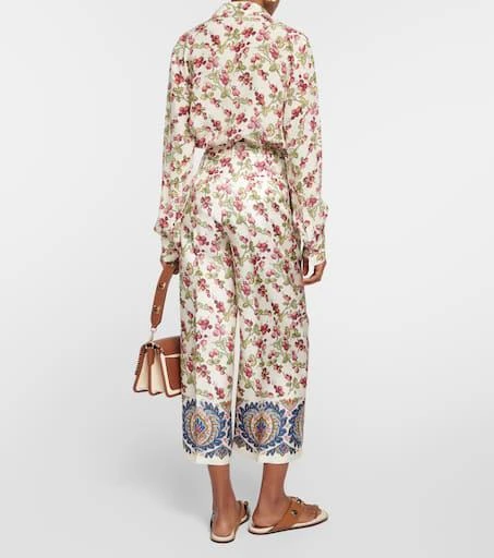 ETRO Printed silk wide-leg culotte pants 3