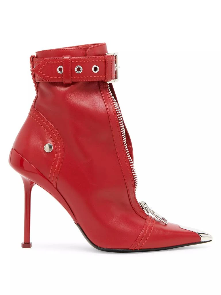 Alexander McQueen Slash Biker 90MM Leather Booties 1