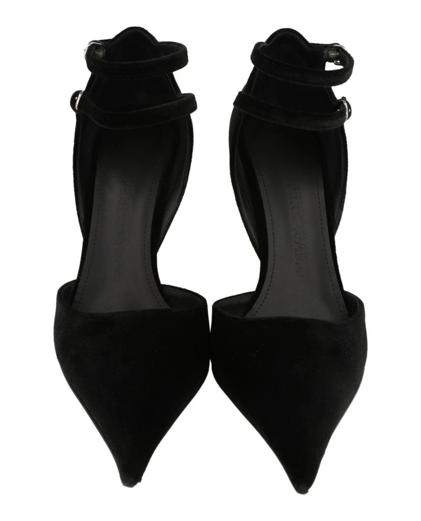 Salvatore Ferragamo Vidya X5 Velvet Wedge Pumps 5