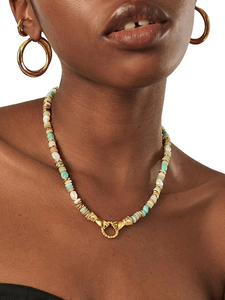 Missoma Harris Reed x Missoma In Good Hands 18K-Gold-Plated, Pearl & Black Onyx Necklace 4
