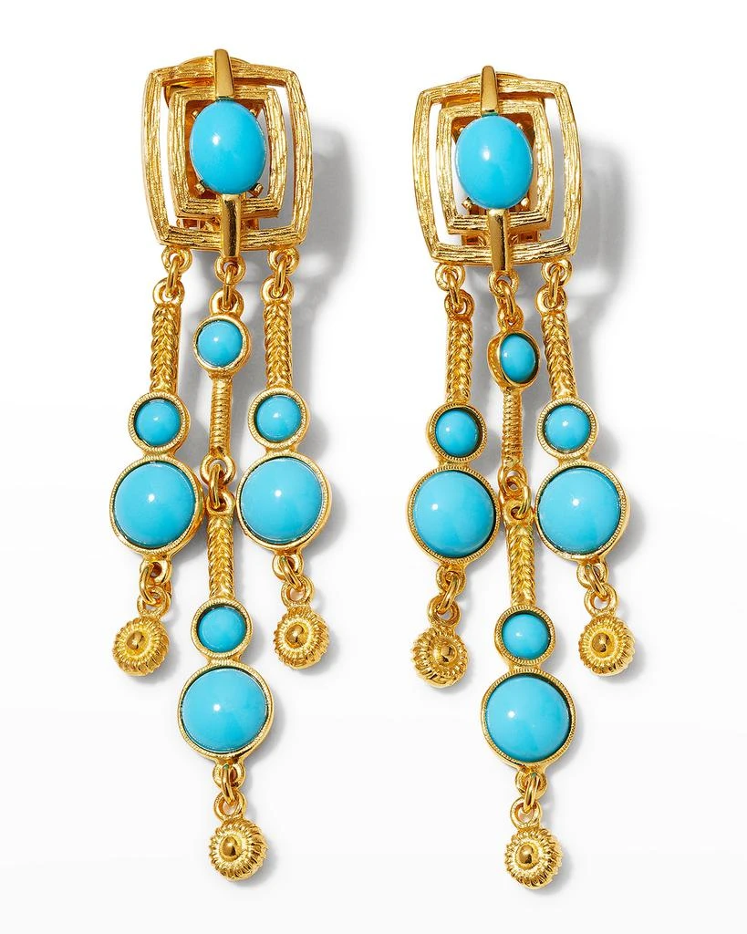BEN-AMUN Gold and Stone Clip-On Earrings 1