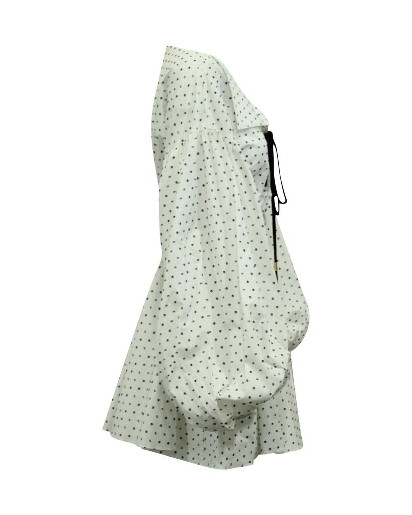 CAROLINE CONSTAS Olympia Printed Mini Dress in White Cotton