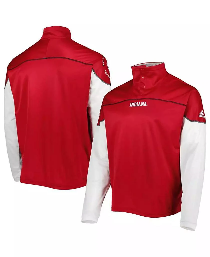 Adidas Men's Crimson Indiana Hoosiers AEROREADY Knit Quarter-Snap Jacket 1