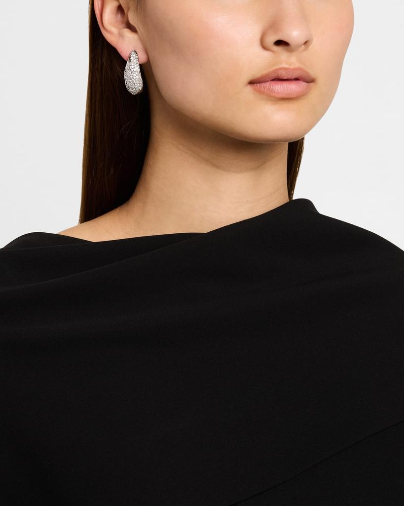 Alexis Bittar Solanales Silver Crystal Hoop Earrings
