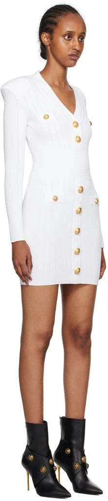 Balmain Off-White Button Minidress 2