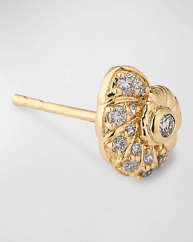 Sydney Evan 14k Yellow Gold Nautilus Shell Stud Earrings With Diamonds 3