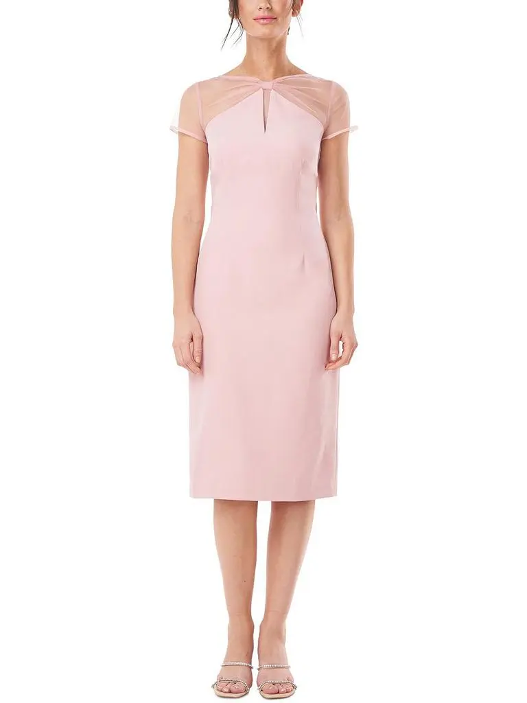 JS Collections Womens Knit Mesh Shift Dress