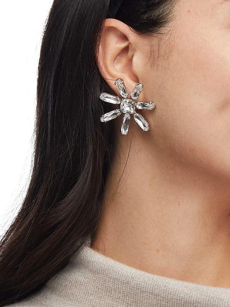 Lele Sadoughi Silvertone 
Glass Crystal Daisy Earrings 2