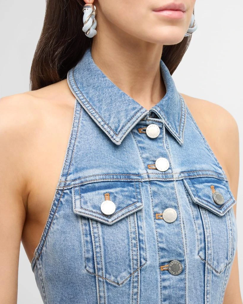 Alice + Olivia Kendall Denim Halter Mini Dress 6