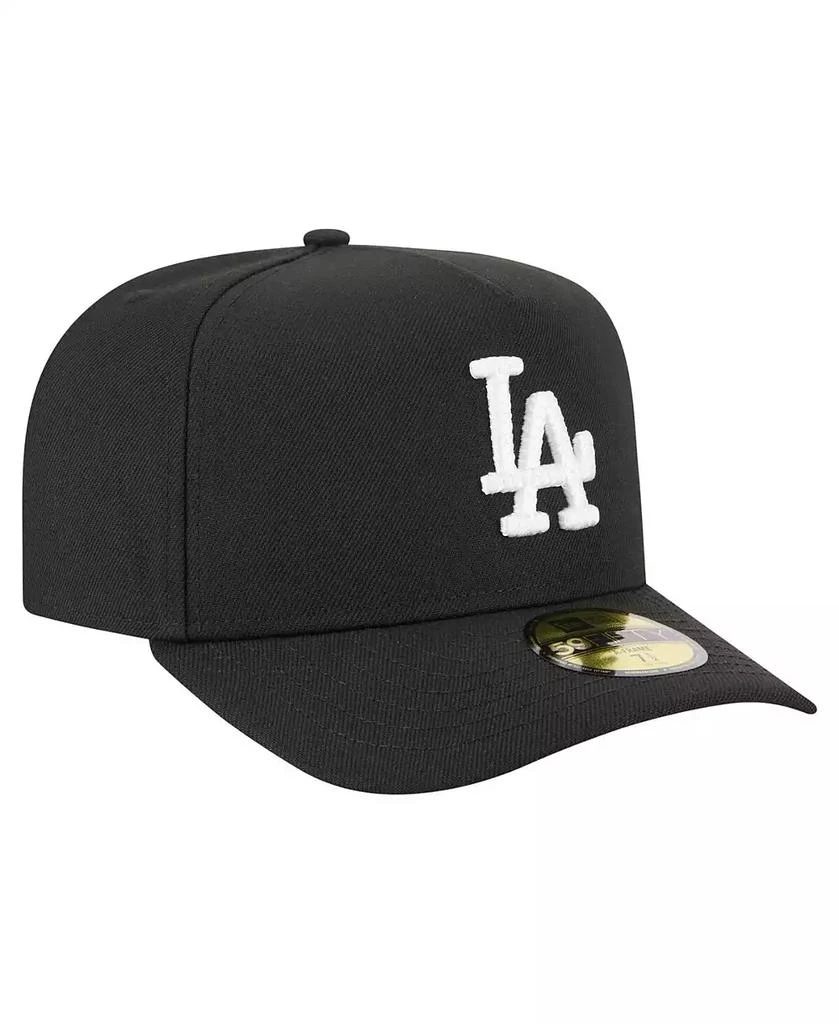 New Era Men's Black Los Angeles Dodgers Script Safety Pin 59FIFTY A-Frame Fitted Hat 4