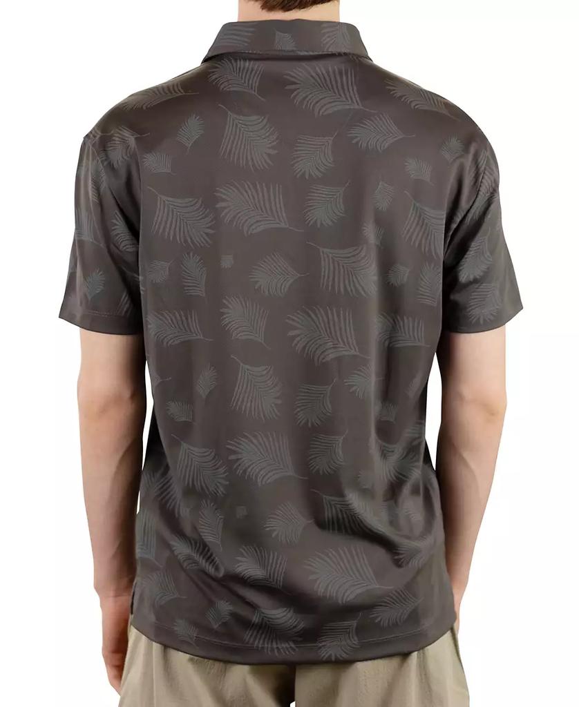 Vintage 1946 Men's Short Sleeve Two-Tone Leaf Print Polo Shirt