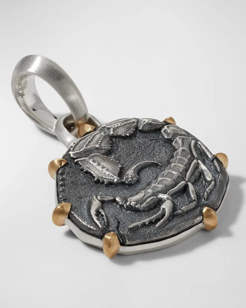 David Yurman Men's Zodiac Pendant in Silver with 18K Gold, 33mm 3