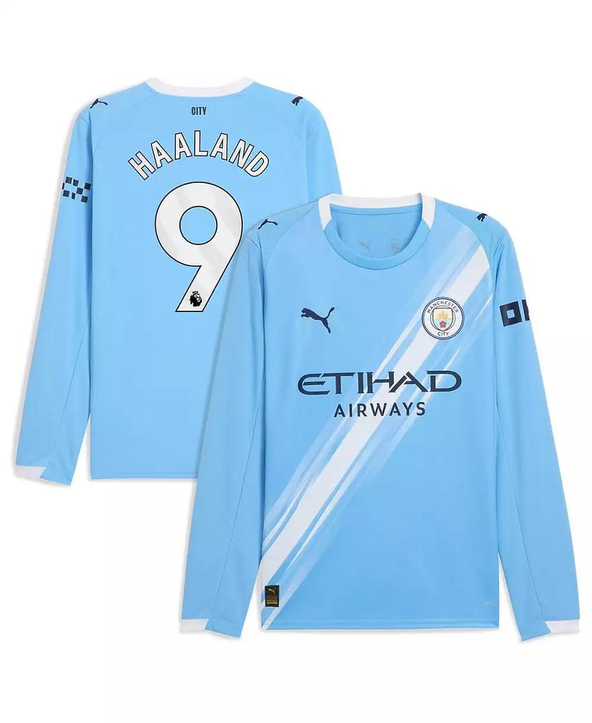 Puma Men
s Erling Haaland Sky Blue Manchester City 2025/26 Home Replica Long Sleeve Player Jersey