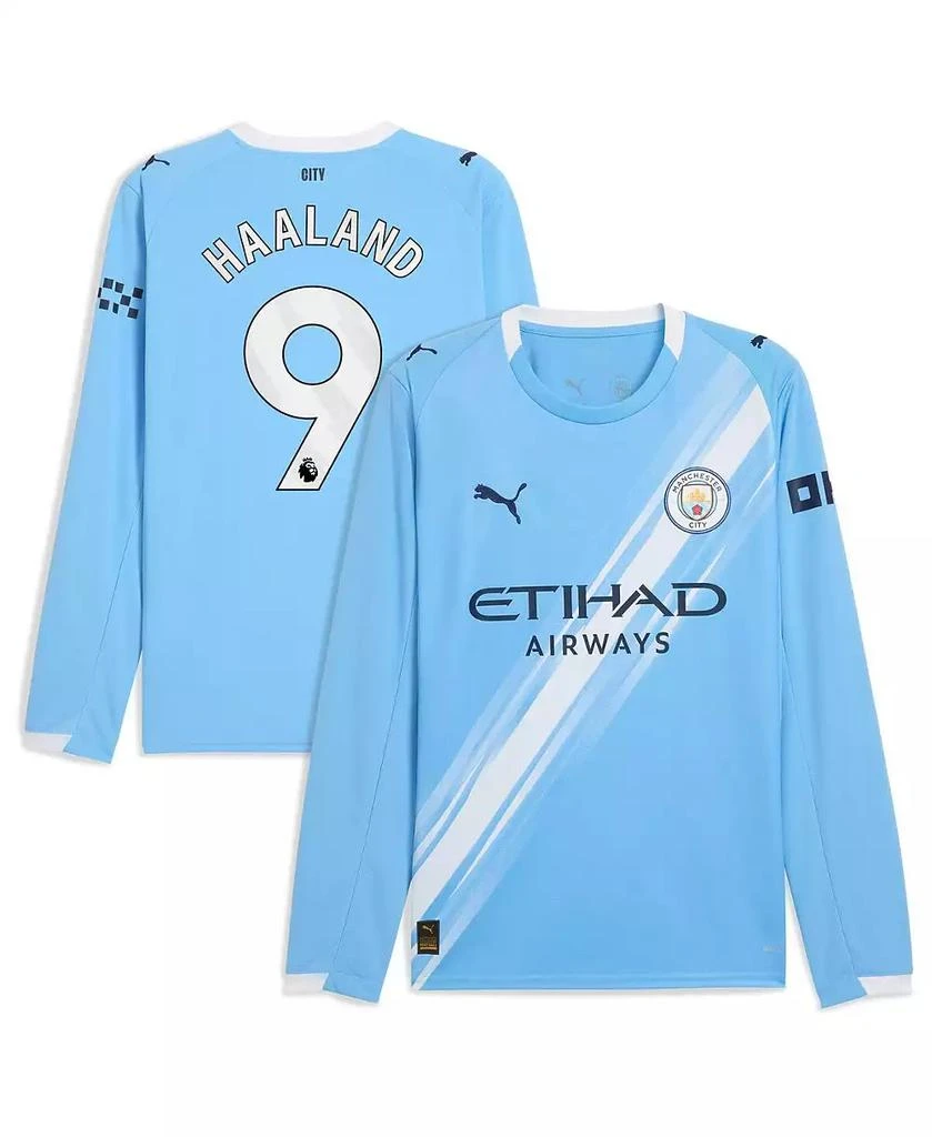 Puma Men
s Erling Haaland Sky Blue Manchester City 2025/26 Home Replica Long Sleeve Player Jersey 1