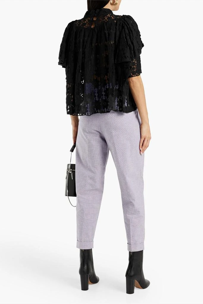 Isabel Marant Étoile Lowea houndstooth cotton and linen-blend tapered pants 3