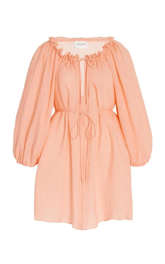 Three Graces London Three Graces London - Sorrell Linen-Blend Mini Dress - Orange - M - Moda Operandi 1