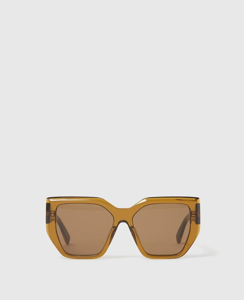 Stella McCartney Stella McCartney - Chunky Square Cat-Eye Sunglasses, Woman, Khaki green 1