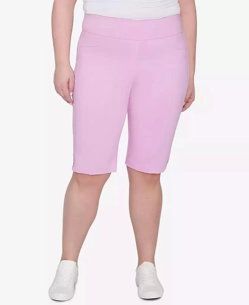 HEARTS OF PALM Plus Size Spring into Action Solid Tech Stretch Skimmer Pant 1