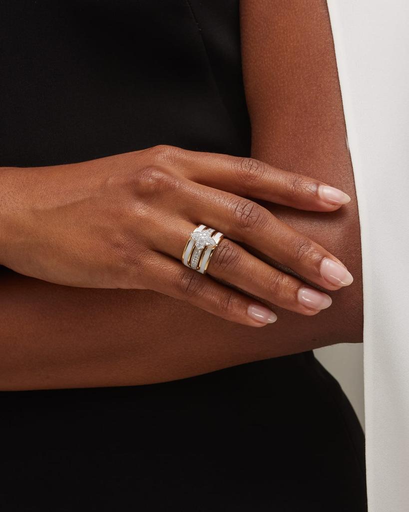 Farah Khan Atelier 18K Yellow Gold Atlas White Bold Ring, Size 7
