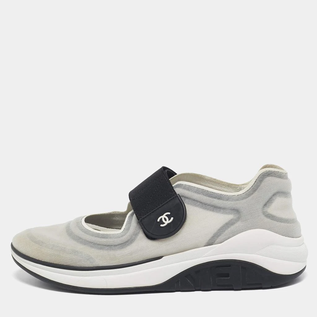 Chanel Chanel Grey/Black Mesh Slip On Sneakers Size 38 1