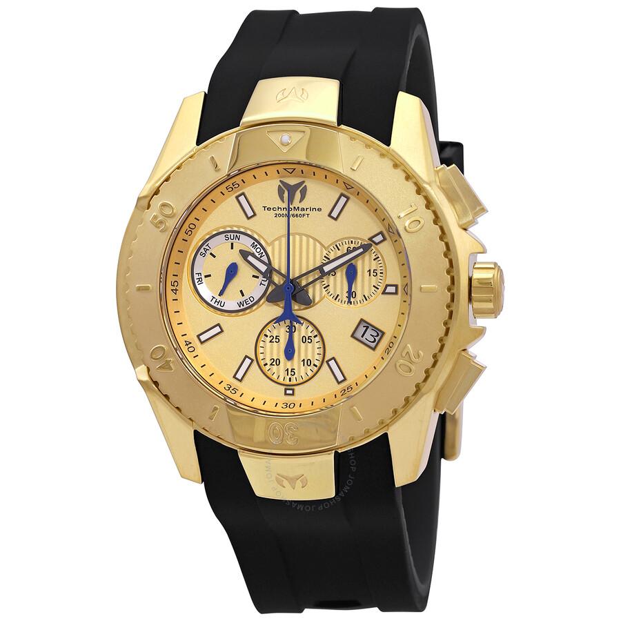 TechnoMarine UF6 Chronograph Quartz Gold Dial Men's Watch TM-617001