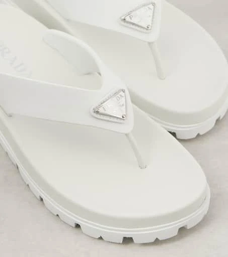 Prada Leather-trimmed thong sandals 6
