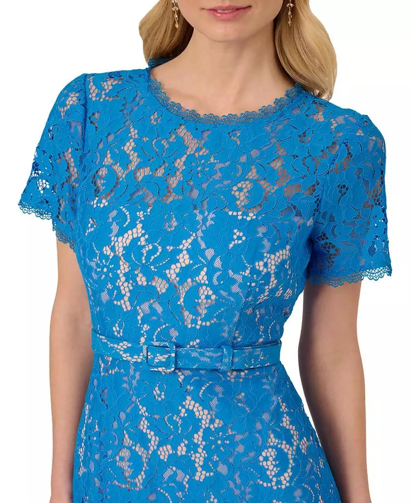 Adrianna Papell Women's Short-Sleeve Knit Lace Dress 3