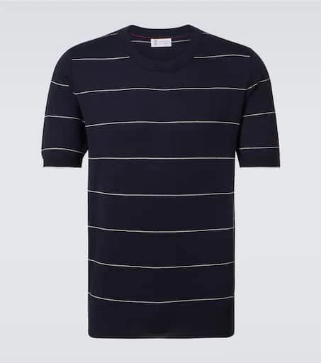 Brunello Cucinelli Striped cotton jersey T-shirt 1