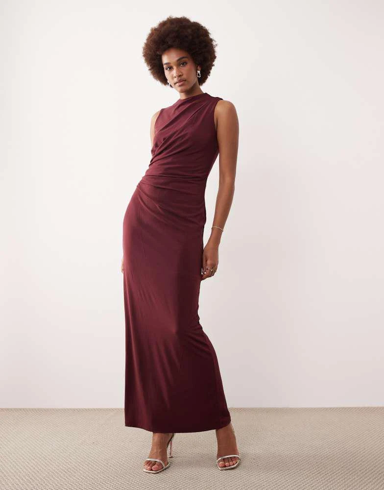 JDY Tall Dress 'JDYMISTY' female brown plain colored size XL