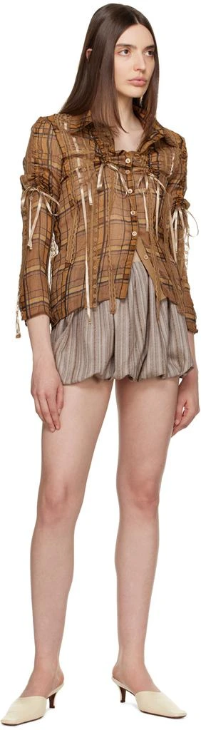 TheOpen Product Brown Bubble Miniskirt 4
