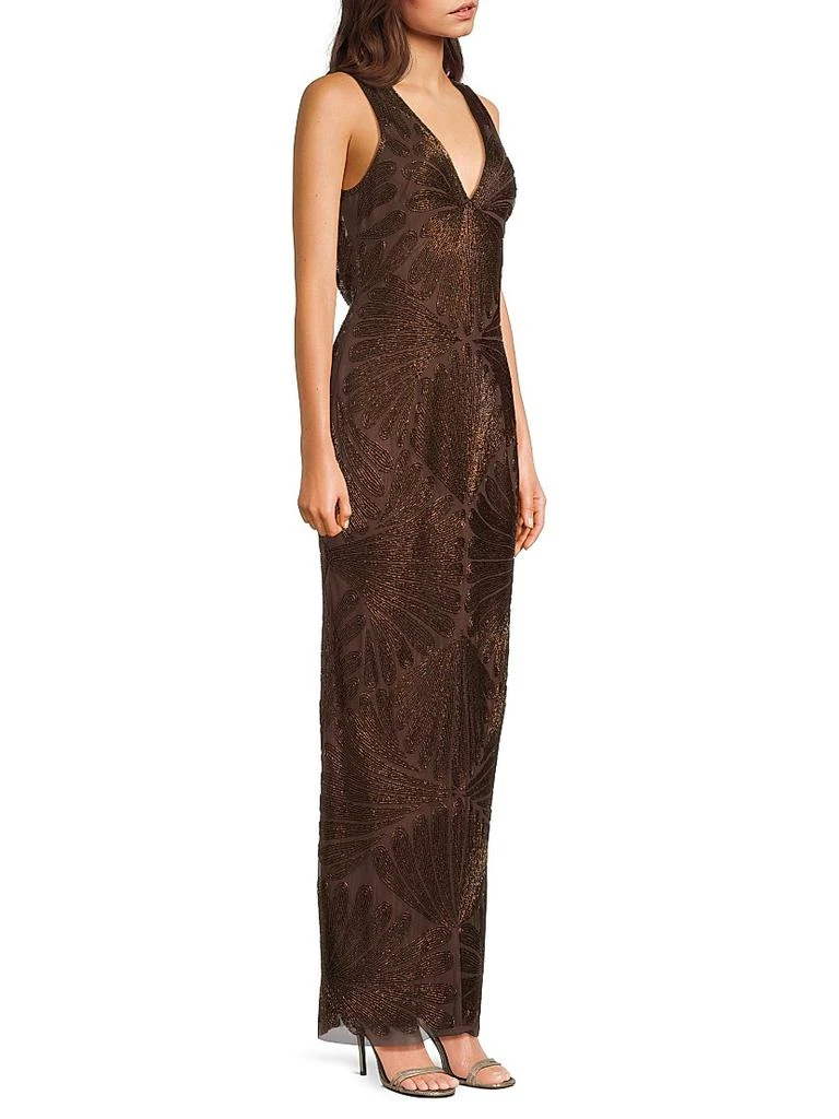 Aidan Mattox Butterfly Beaded Column Gown 4