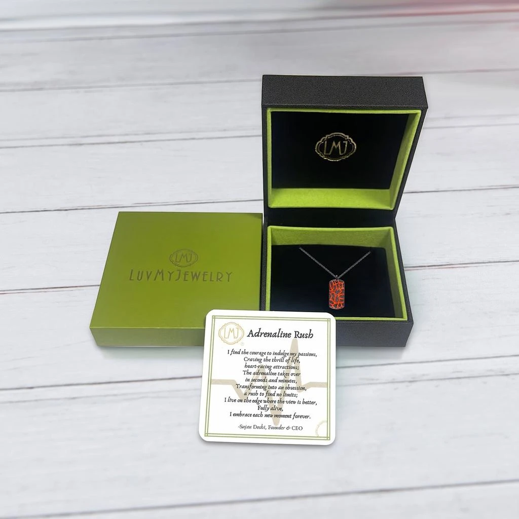 LuvMyJewelry Rivers Of Fire Silver
Red Enamel Tag Necklace 5