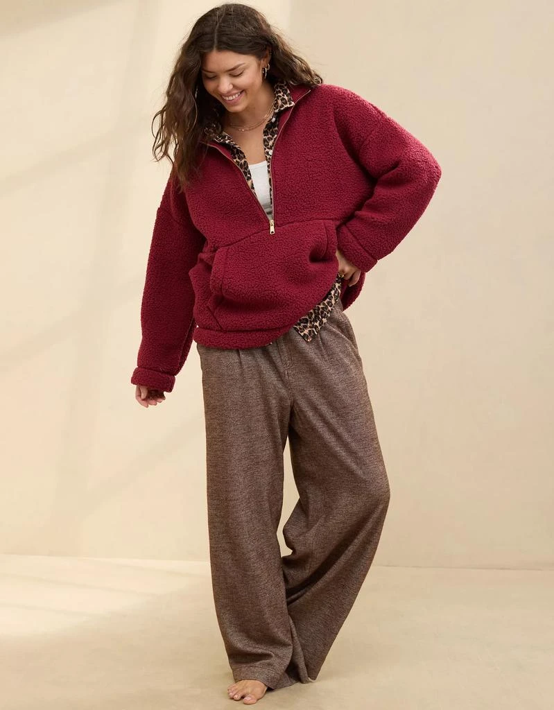 Aerie Aerie Sherpa Quarter Zip Sweatshirt 5