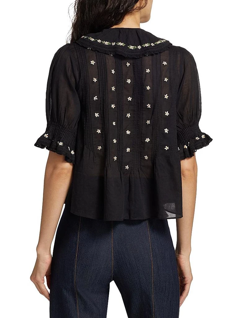 DÔEN Hettie Floral Pin-Tucked Cotton Top 5