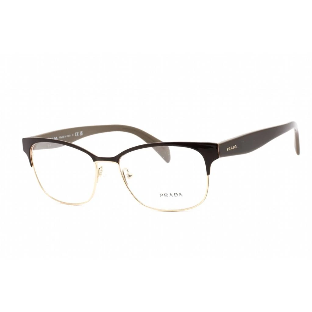 Prada Prada Women's Eyeglasses - Full Rim Rectangular Dark Brown Metal Frame | PR65RV DHO1O1 1