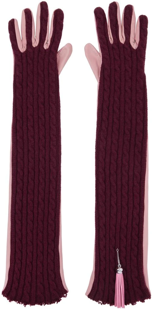 Julie Kegels SSENSE Exclusive Burgundy 
Pink Andrea Gloves
