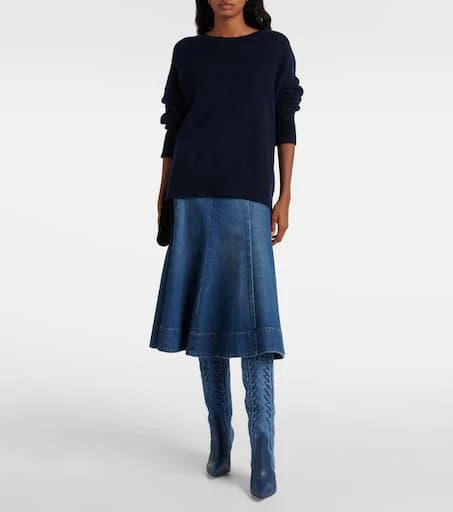 Christian Louboutin Santia Botta 85 denim and leather boots 3