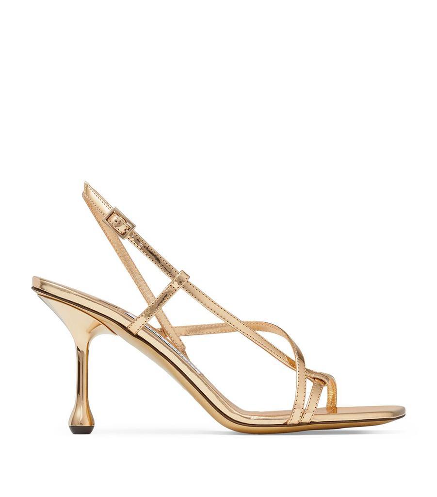 Jimmy Choo Jimmy Choo Etana 80 Metallic Leather Heeled Sandals