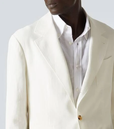 Brunello Cucinelli Single-breasted linen blazer 5