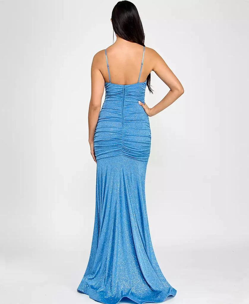 Emerald Sundae Juniors' Glitter Cowlneck Mermaid Gown, Created for Macy's 2