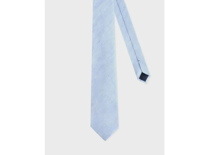 Figaret Cravate en twill de lin et soie bleue